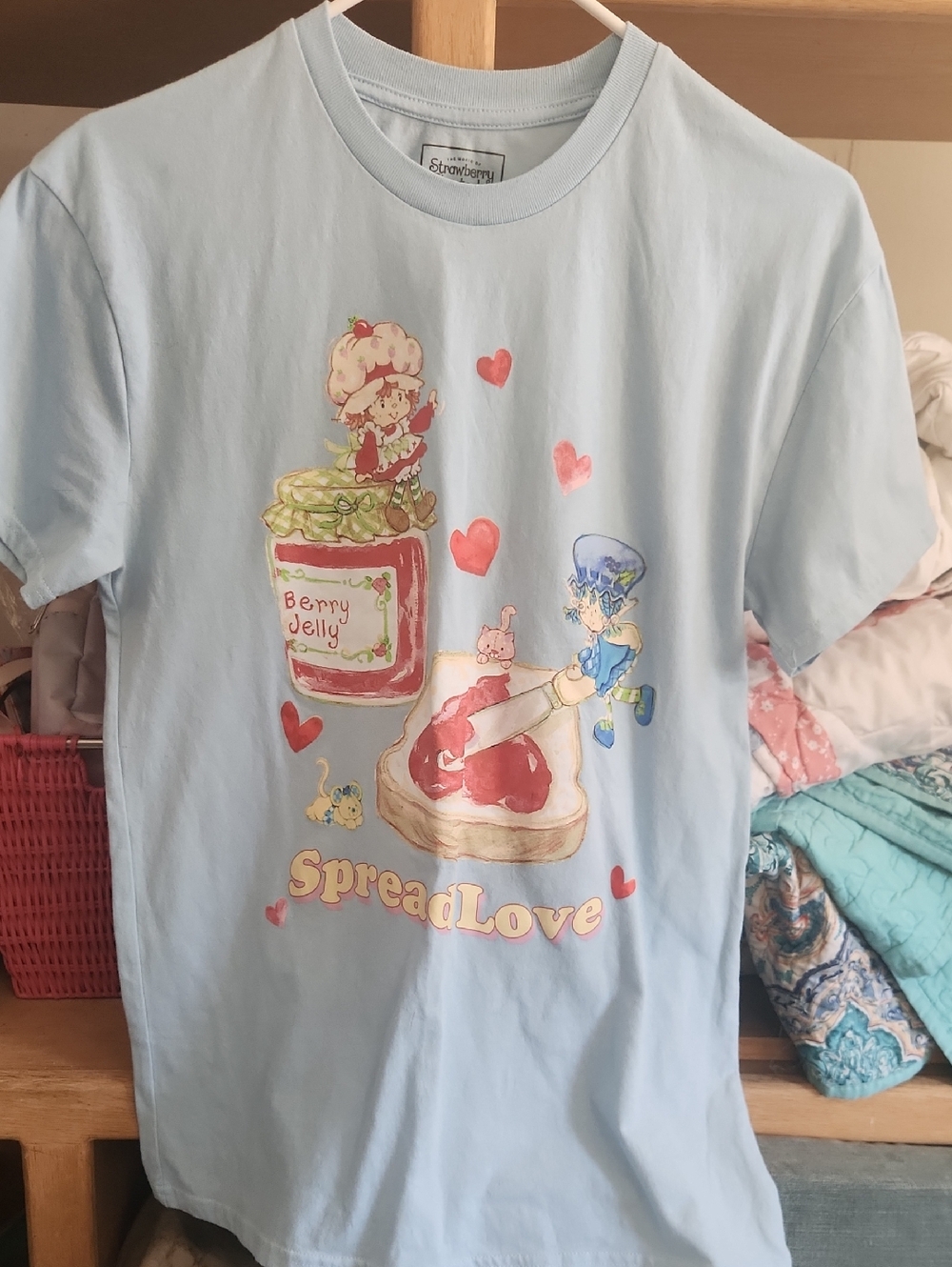 Light Blue 'Spread Love' Strawberry Shortcake Graphic Tee